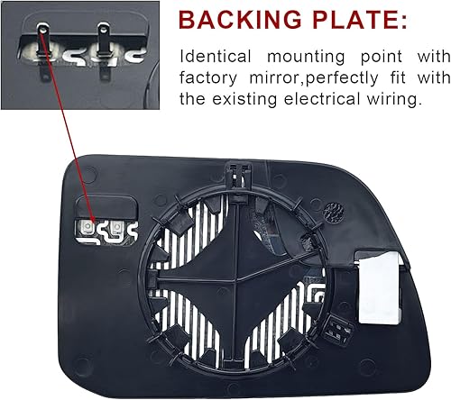 Miniatura 3 de Espejo lateral del conductor de repuesto para Ford Edge MKX 2011 2012 2013 2014, retrovisor lateral izquierdo de cristal, con placa de respaldo,