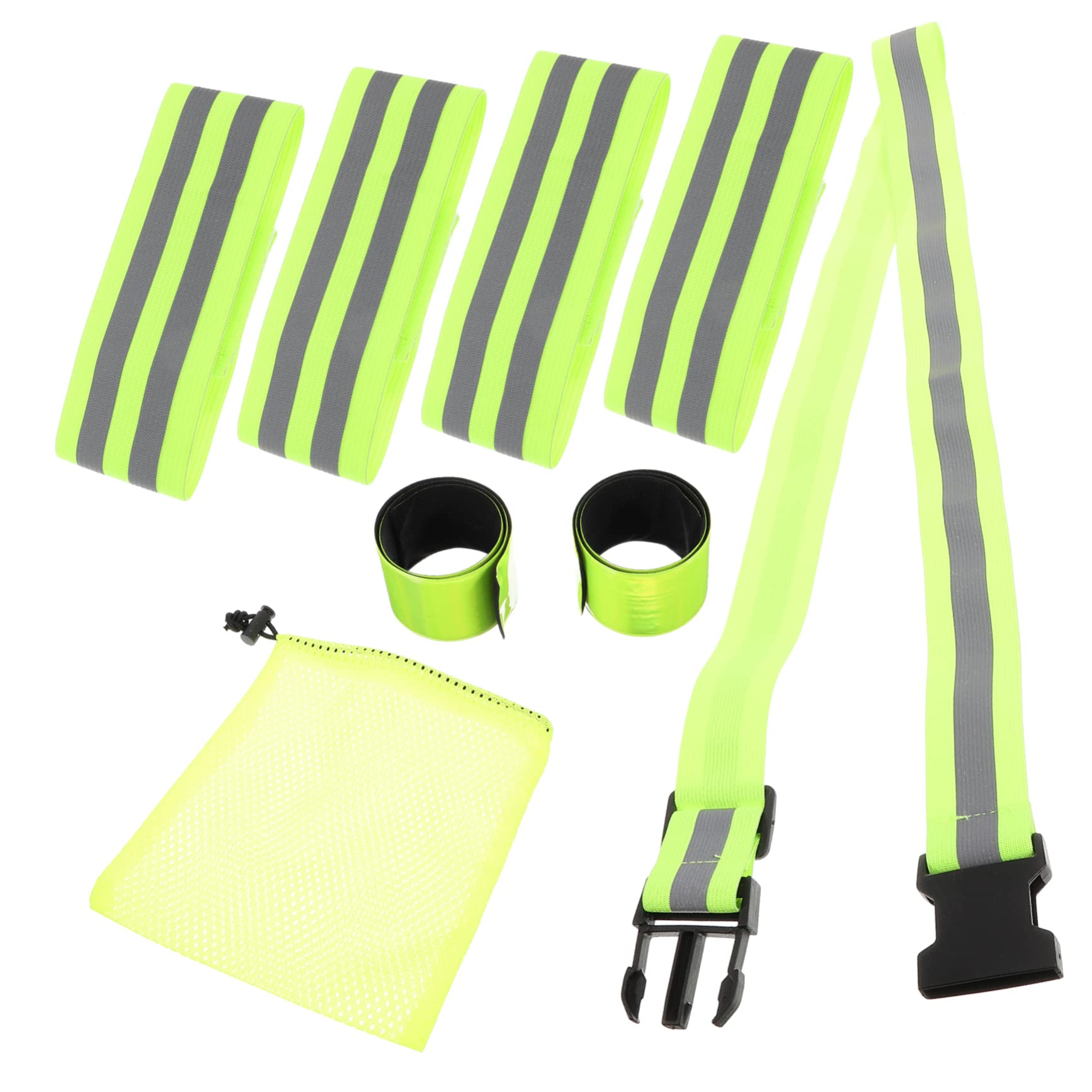 Reflektierender Gürtel gesetzt Laufarmband Handgelenksbänder reflektierende Bänder Walking -Accessoires Reflektierender Gürtel zum Laufen elastisches Gurtband Grün