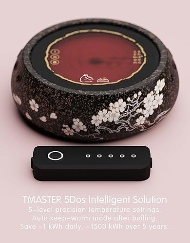 Miniatura 2 de TMASTER Placa eléctrica de 1200 W, placa caliente redonda de cerámica, estufa portátil de cocina, calentador eléctrico para hervir, hacer té, café