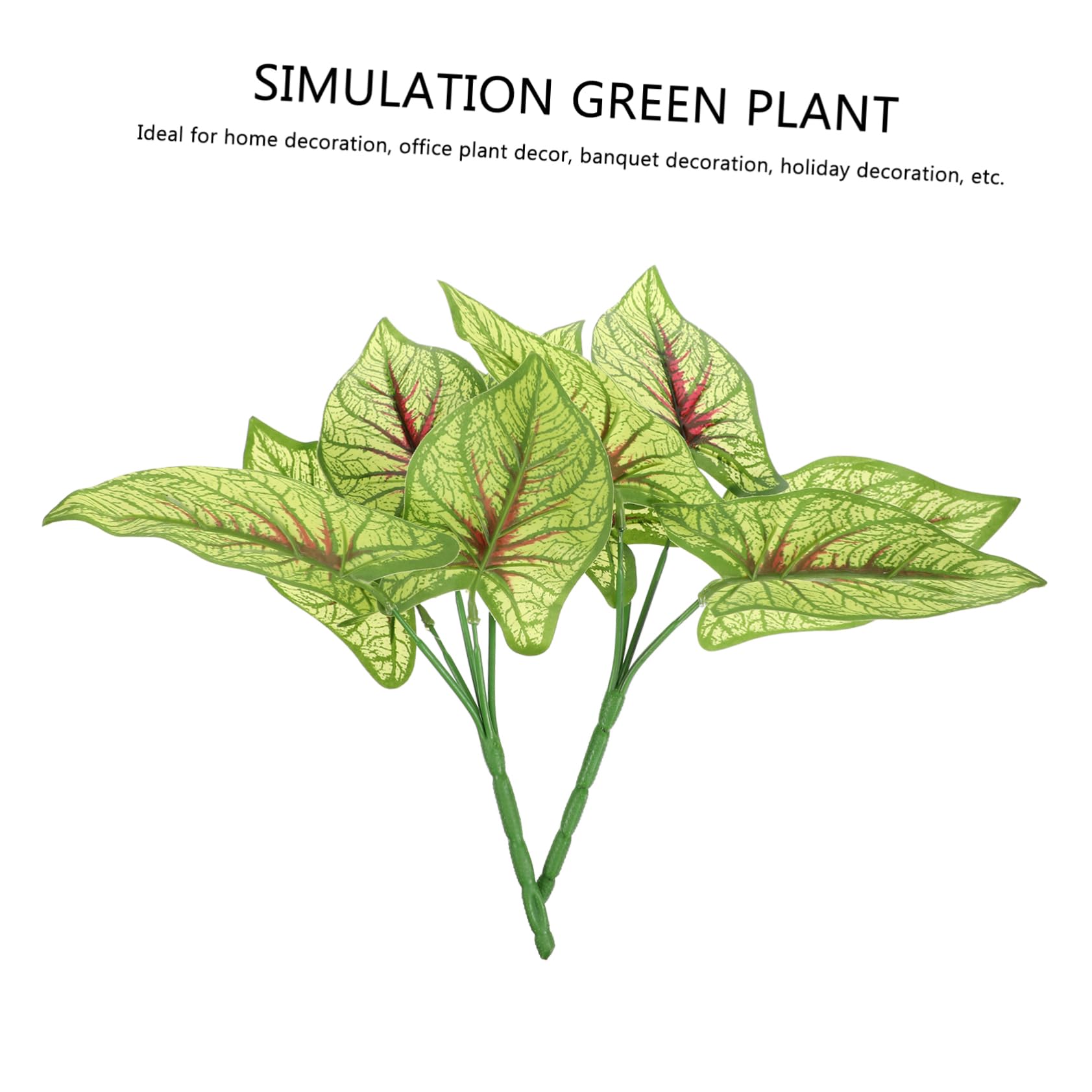 IMIKEYA 12piezas Artificiales De Simulación Verde para Decoración Jardín Sin y Duración