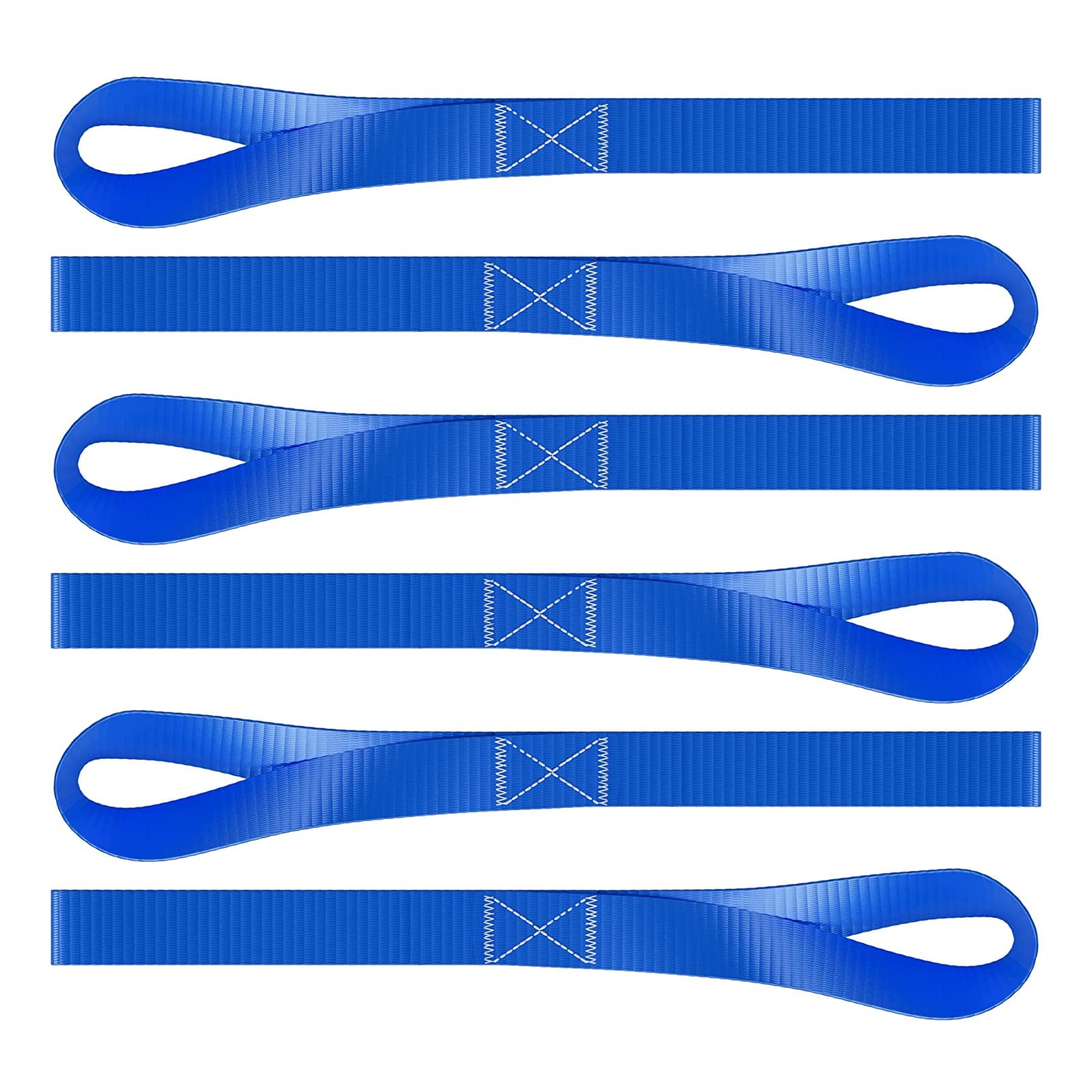 6 PCS Soft Loop Tie Down Straps, 1100Lbs Breaking Strength Heavy Duty Tie Down Loops for Securing ATV UTV Motorcycles Scooters Dirt Bikes Lawn Garden Equipment (Blue)