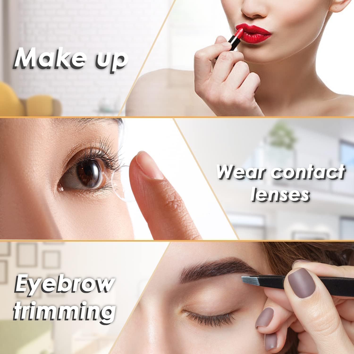 Auxmir Specchio Ingranditore 30X Alto con 3 Ventose, Specchio Trucco 15CM, Specchio Cosmetico Adatto per Trucco Precisa, Depilare Sopracciglia, Pinzare, Eliminare Punti Neri, Ideale per Casa e Viaggio