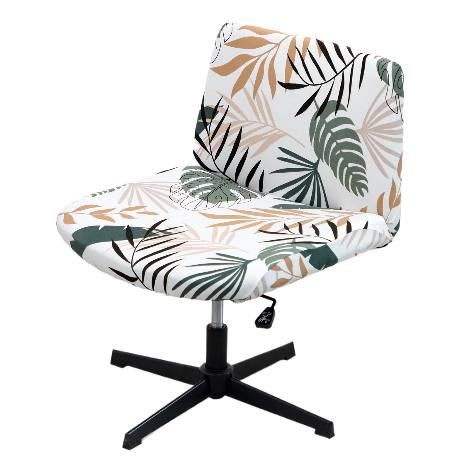 LiveGo Armless Chair Slipcover - Modern Office Desk & Vanity Chair Cover - Knitted Jacquard, Mid Back, Wide Seat, Task & Accent Chair Cover (Print A)