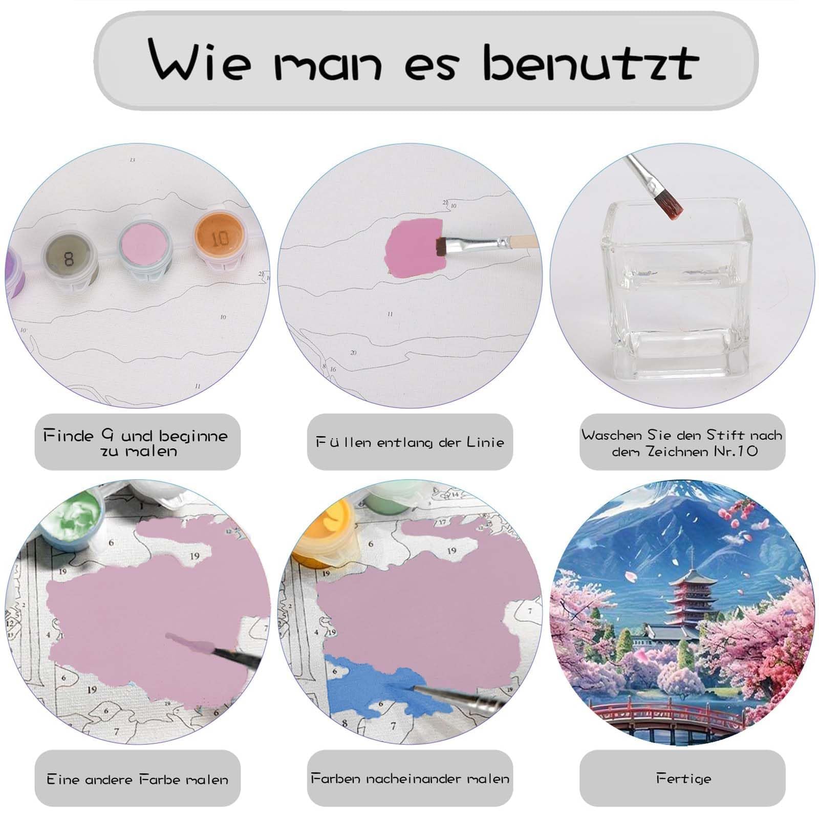 Gutluz Malowanie według liczb, krajobraz dla dorosłych – paint by numbers adult flower – cheerful painting kits kit morze – malowanie według liczb, pędzel do płótna dla dorosłych – (CD155)