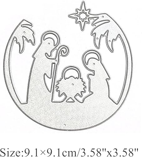 Miniatura 2 de Plantillas troqueladas de metal para familias de Feliz Navidad, plantillas de corte de estrellas de ángel, para álbumes de recortes, álbumes de