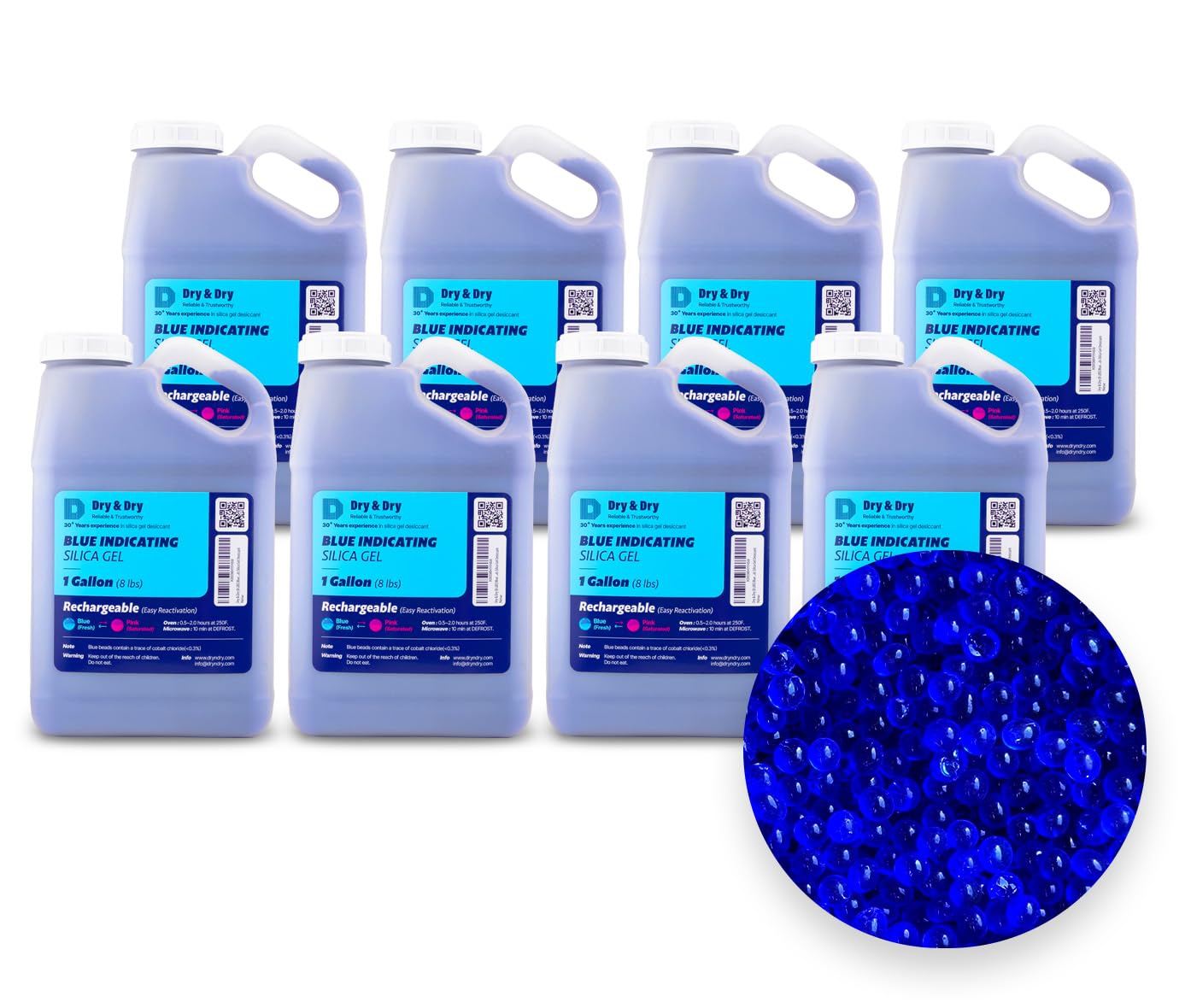Dry & Dry [2 LBS] Blue Indicating Silica Gel Beads Desiccants (Industry Standard 3-5 mm) - Reusable Desiccant Beads Silica Beads(Blue to Pink) Moisture Absorbers — Amazon image 13