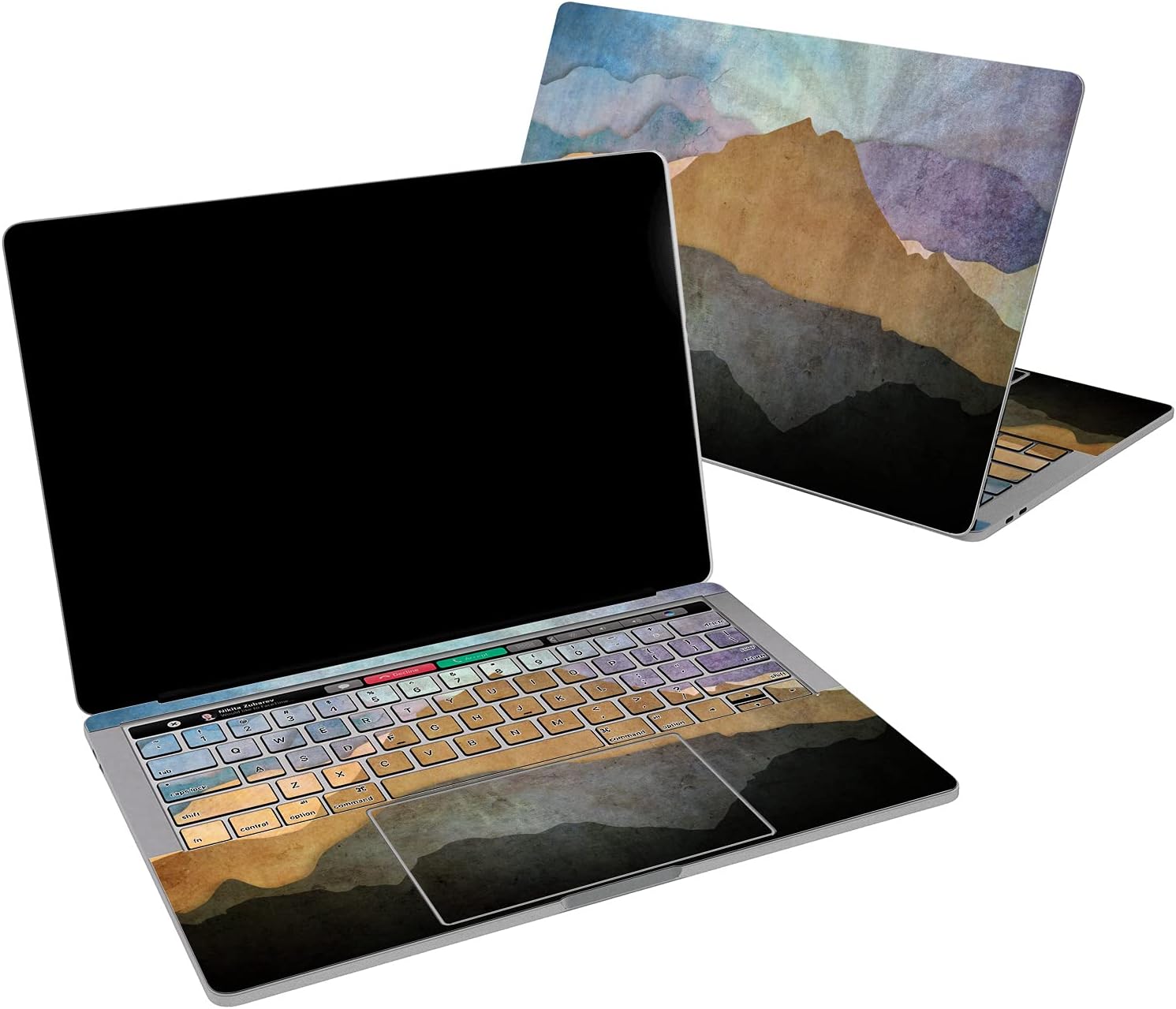 Vinyl Decal Skin Compatible for MacBook Pro 16 M3 M2 M1 14 2023 Air 15 2022 Retina 2020 Air 13 Mac 12 Laptop Vintage Horizon Graphic Sticker Cover Print Peak Range Mountains Retro Design