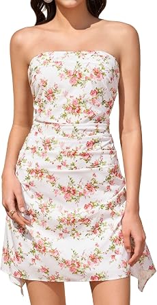 Parthea Summer Floral Tube Mini Dress