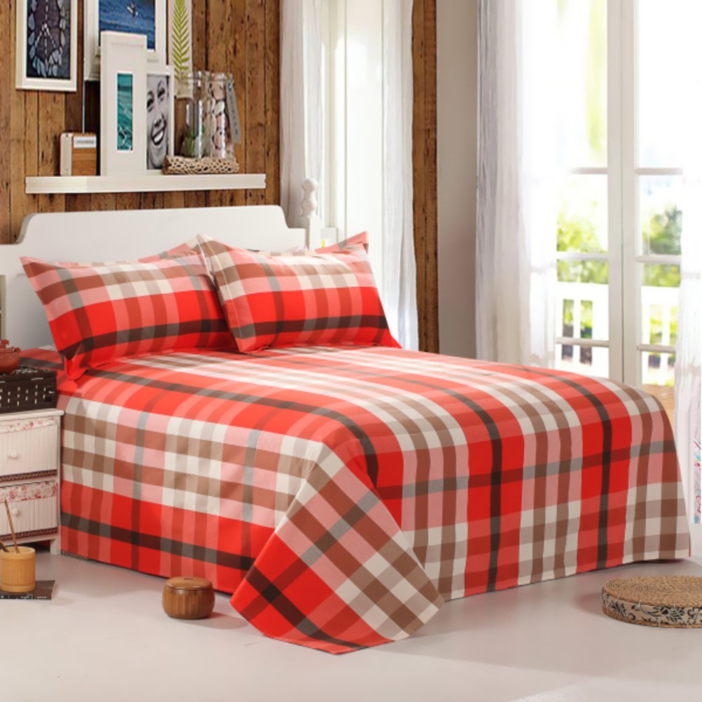 Drap double en coton épais anti-usure 200x230cm tissage serré robuste