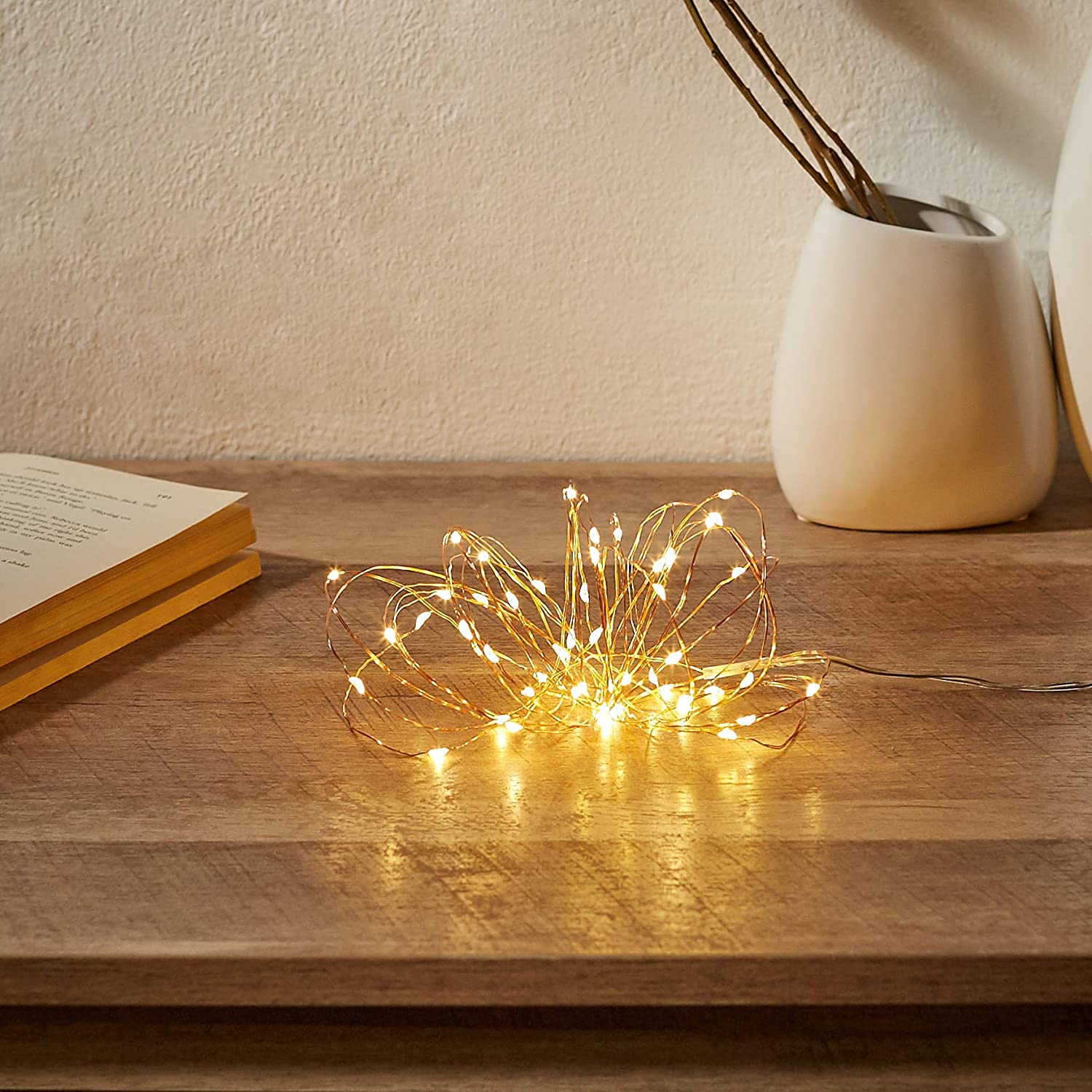 Arghyam Warm White Copper Wire String Lights USB Operated Powered for Indoor Outdoor Decorations Light