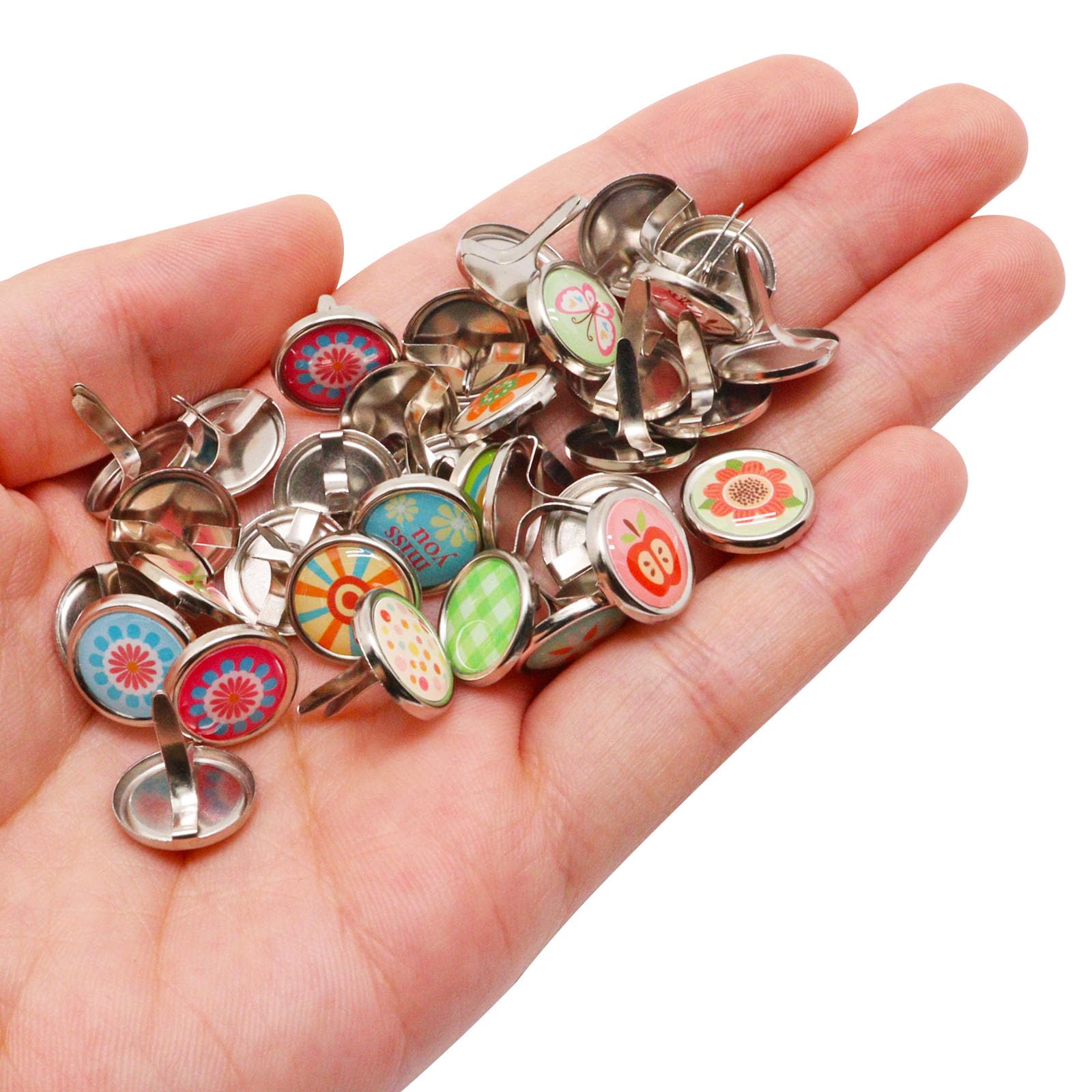120 mini sujetadores de latón (multicolor, 12 x 12 mm)