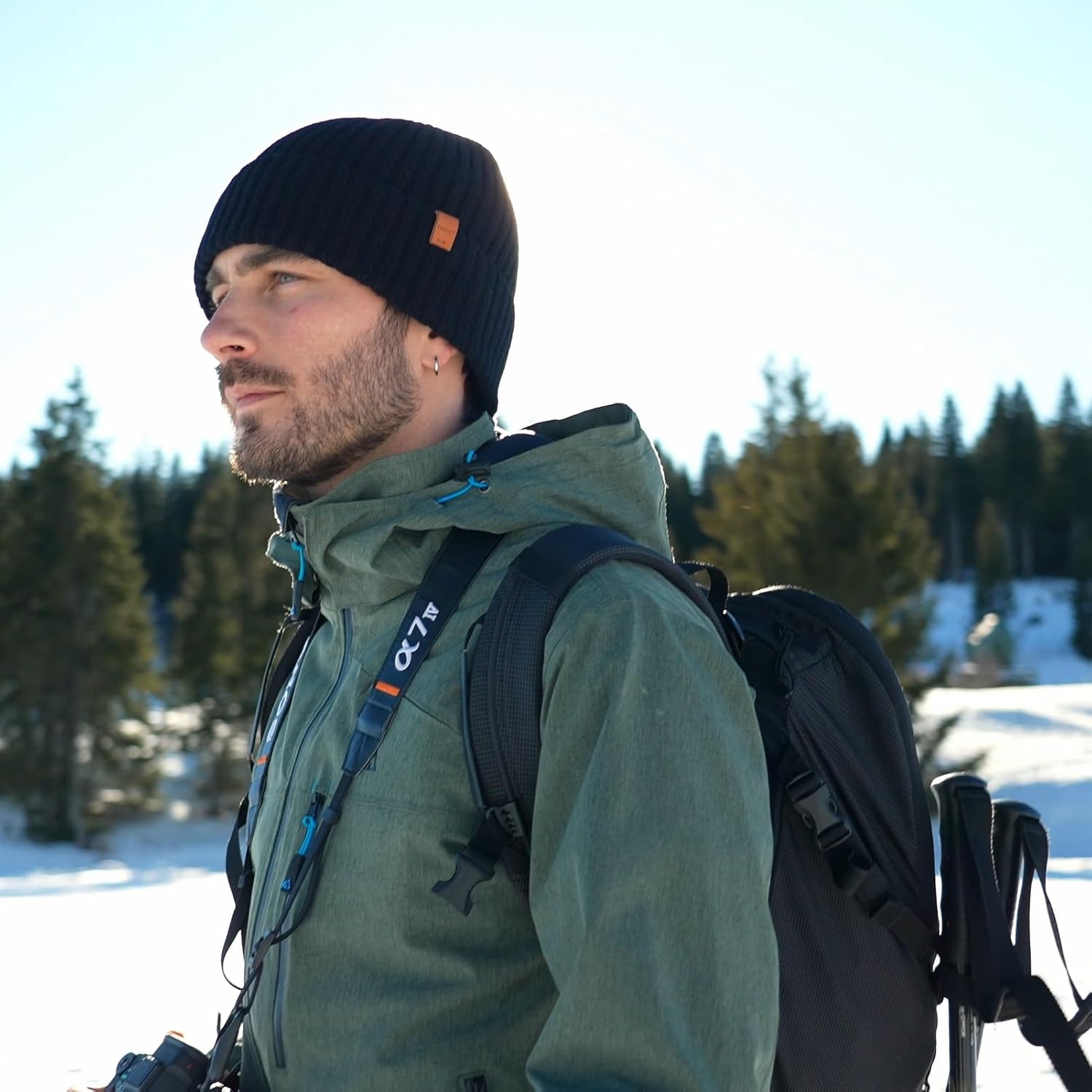 TOP-EX PolarWool™ Oversized 100% Merino Wool Fleece Lining M L XL XXL Beanie Cold Weather Winter Hat Big Head - Image 6