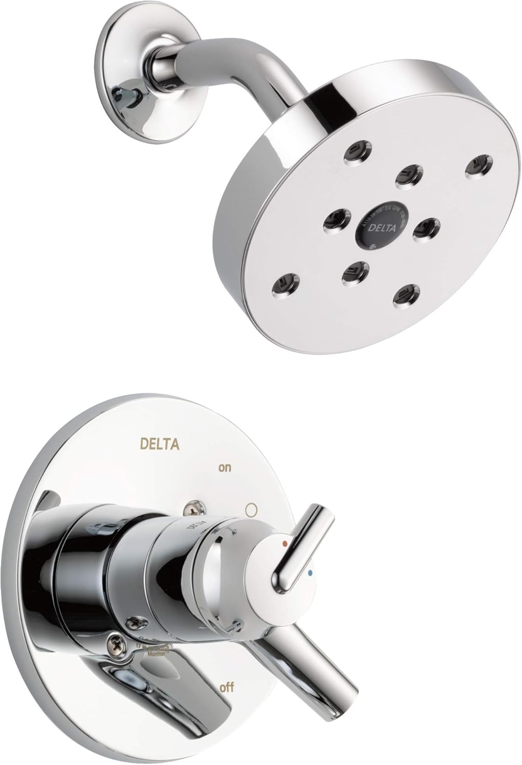 Delta Faucet Trinsic 17 Series Dual-Function Shower Trim Kit with Single-Spray H2Okinetic Shower Head, Chrome T17259 (Valve Not Included) Thumbnail