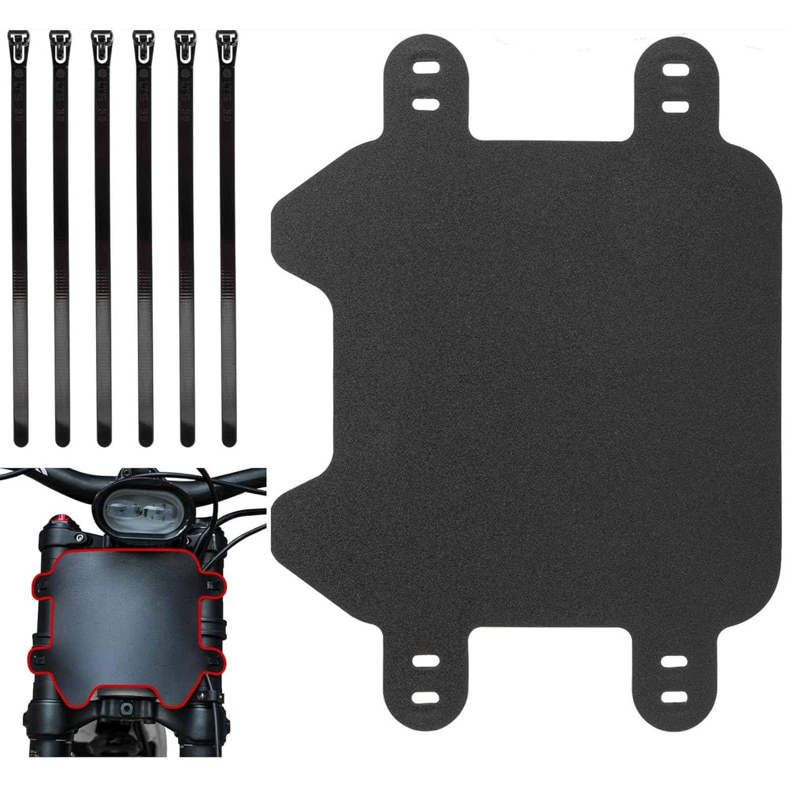 Motorcycle Front Number Plate Matte Black Easy to Install License Plate Replacement for SUR RON Light Bee Light S X ABS Plastic Replacement