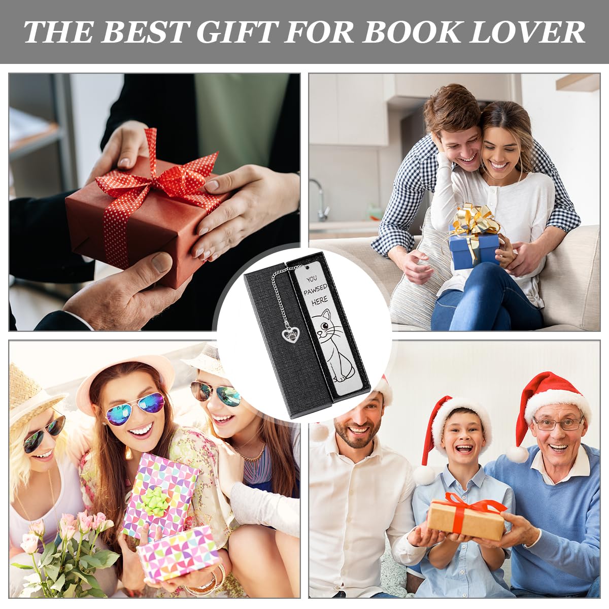 Bonitos regalos para gatos, divertido marcapáginas de metal para leer mujeres, accesorios de libros para niñas amantes de los gatos, regalo de jubilación para mujeres, amantes de los libros,