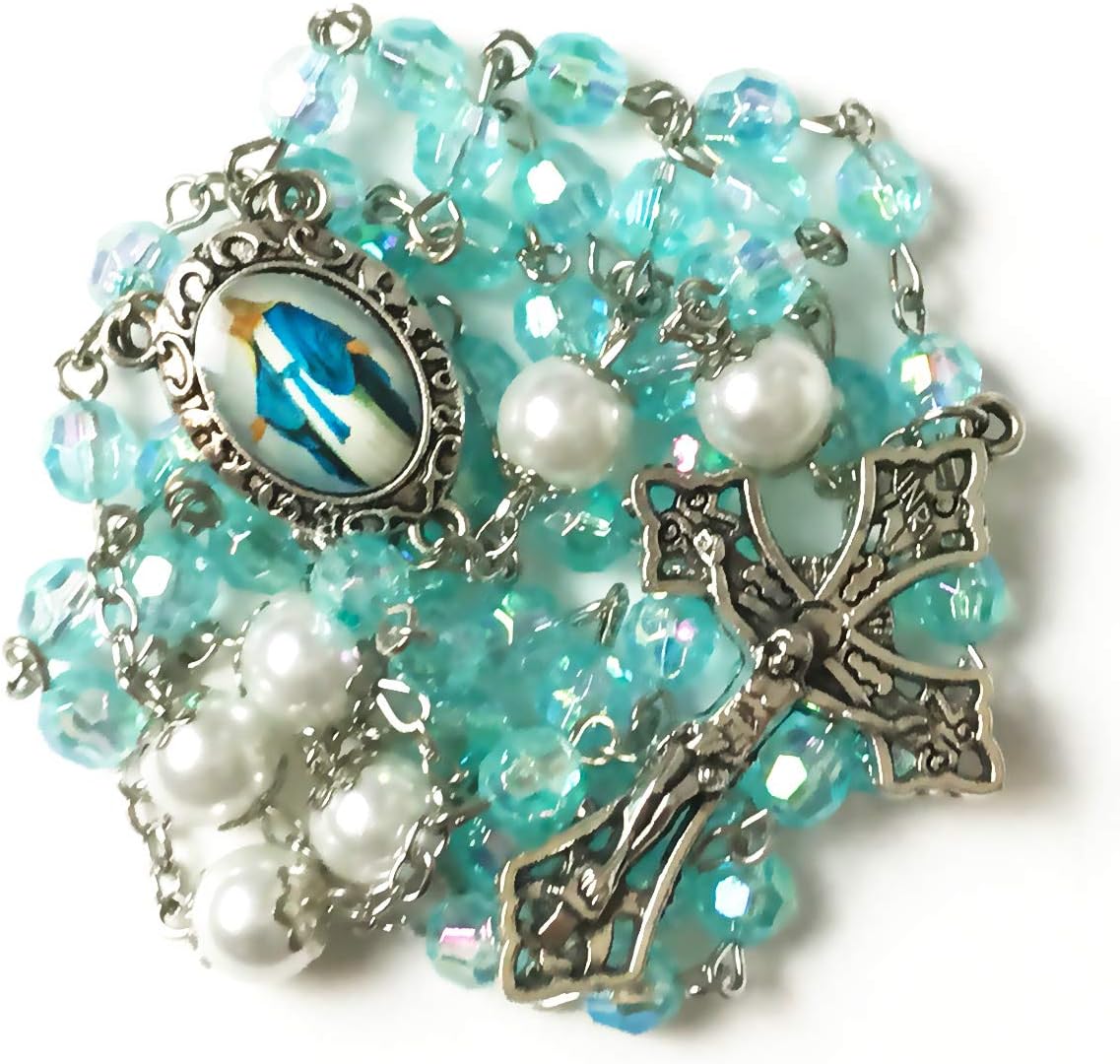 Our Lady of Grace Luminous Rosary Beads Catholic for Women - Catholic Gifts - Rosary Necklace for Women - Image 2
