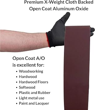 Red Label Abrasives 6 X 80 Inch 36 Grit Aluminum Oxide Premium Quality Multipurpose Sanding Belts, 2 Pack