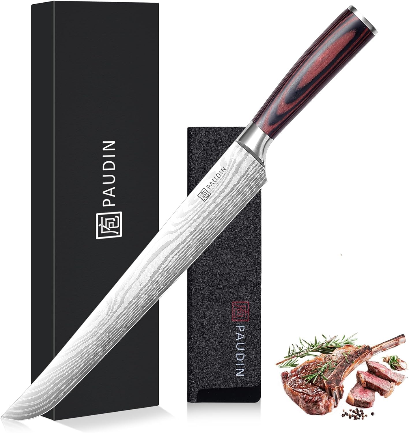 PAUDIN 10″ Carving Knife, Curved Brisket Slicing Knife for Meat Cutting — Amazon image 14