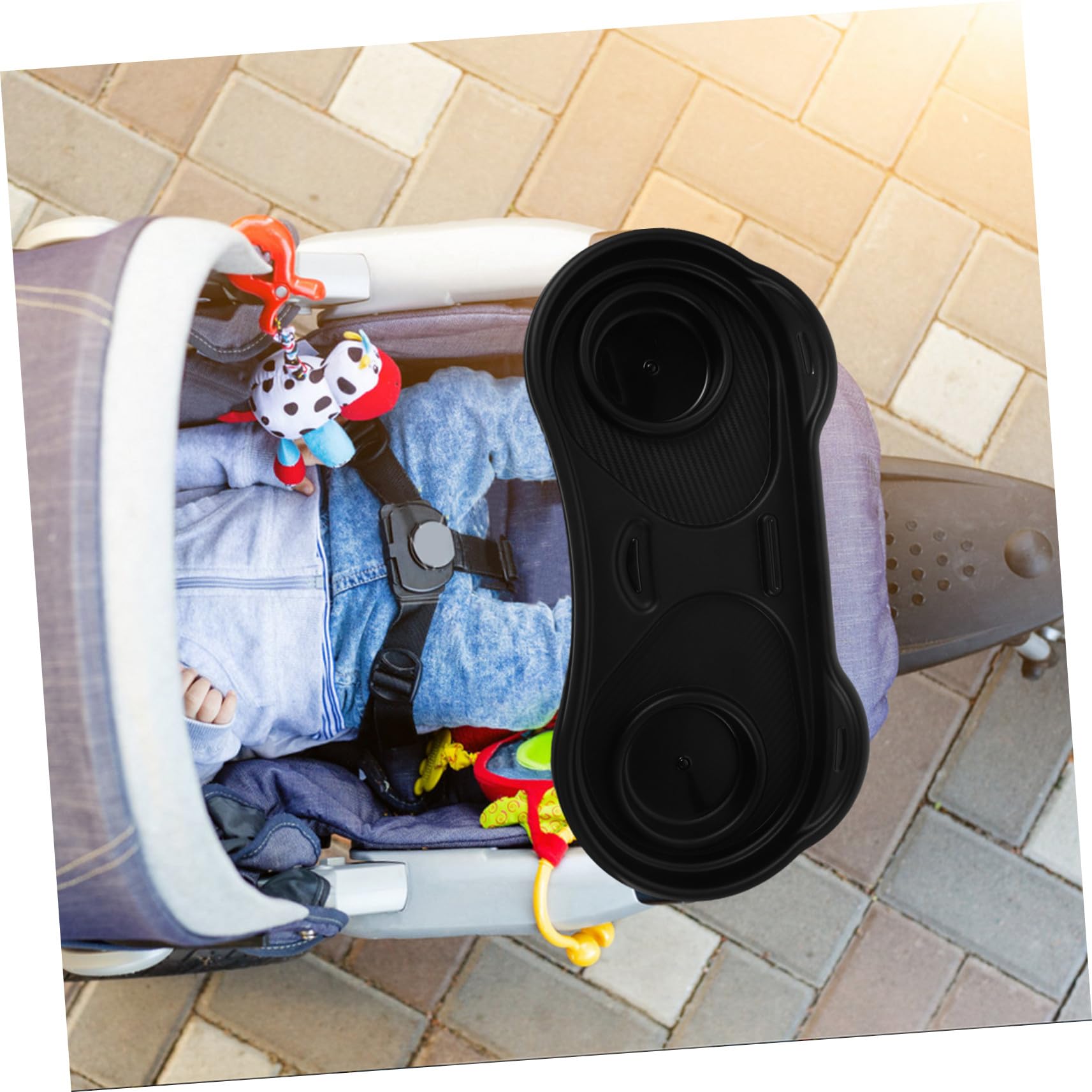 Vassoio per Passeggino Forma di Panda Porta Snack e Porta Bevande Rimovibile in Plastica Organizer Pratico per Viaggi e Usi Quotidiani