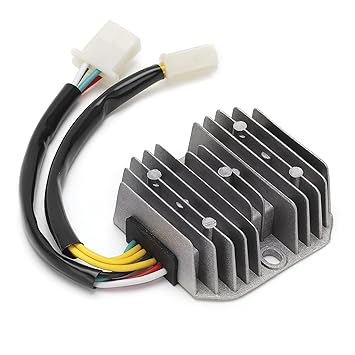 Voltage Regulator Rectifier, 12V Dual Plug Silvery Motorcycle Voltage Regulator for Scooters for Mopeds for ATVs