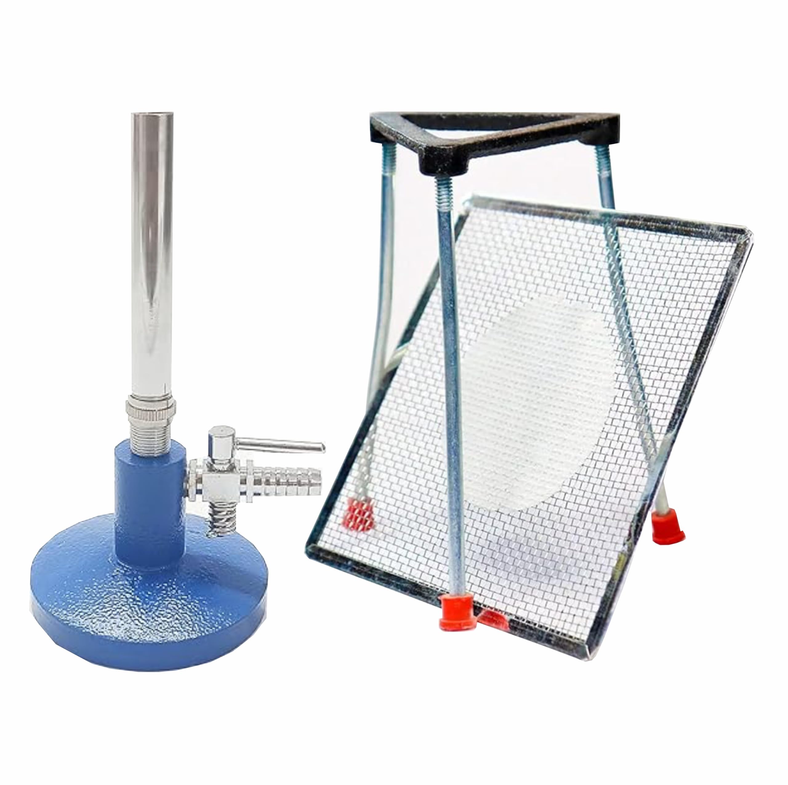 VVS Bunsen Burner With Stop Cock And Brass Pipe with with Tripod stand and Wire gauge for lab use in school or colleges, flame or heat apparatus for many applications - Pack of 1 (B0D35SDJK6) Amazon Price History, Amazon Price Tracker