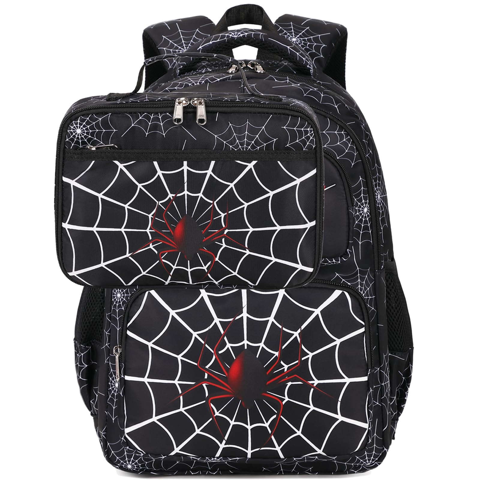 AUIVTY Kids Backpack Boys Spider Backpack with Lunch Box Kindergarten Elementary Middle School Travel Sport Toddler Bookbag for Boys Ages 4-14,