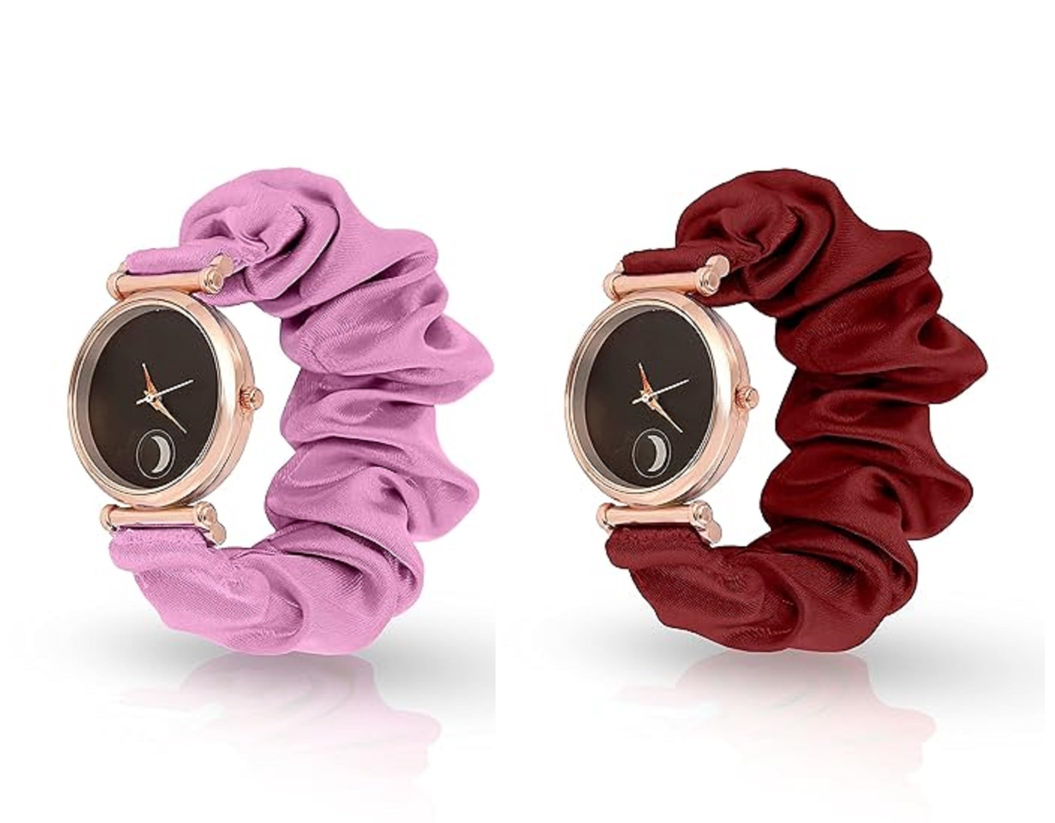 K Vajir® Multicolored Analog Scrunchies Watches Strap Cloth Solid Fabric Wrist Watch for Women (Pack of 2) (Choice No 4) (B0CK2VDV9Q) Amazon Price History, Amazon Price Tracker