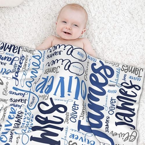 Miniatura 3 de WTCWY Mantas de bebé personalizadas para niñas y niños con nombre, mantas personalizadas para niños, artículos de bebé personalizados, regalos