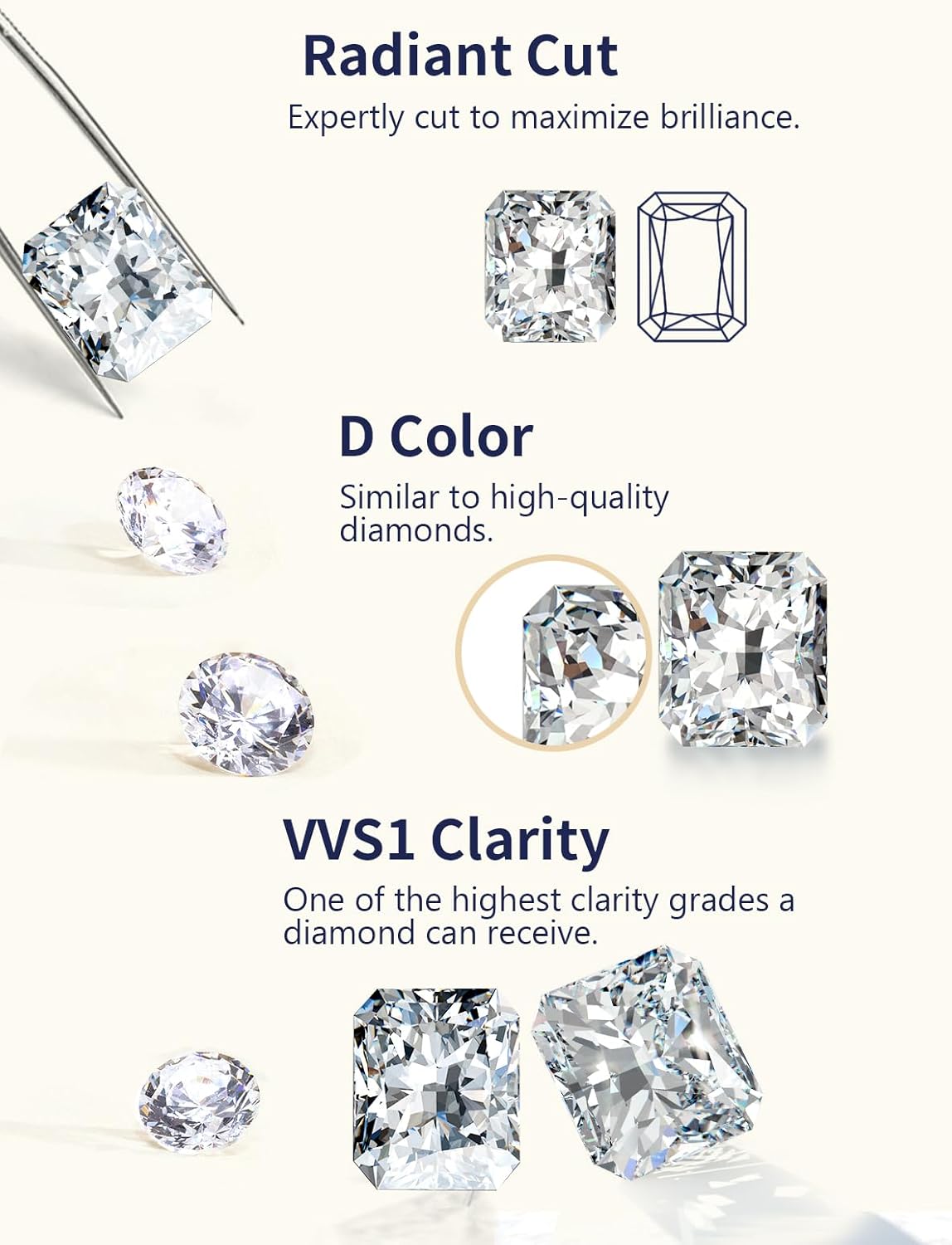 CYW Moissanite Wedding Engagement Promise Ring for Women, Really Authentic Solid 925 Sterling Silver, Birthday Valentines Aniversary Ideal Gift for Her - Image 7