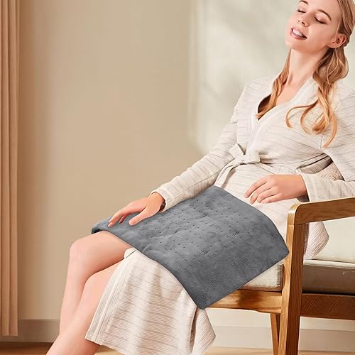 Miniatura 4 de Magshion Almohadilla térmica eléctrica de forro polar suave y ligera de 12 x 24 pulgadas para almohadilla térmica de espalda con 3 ajustes de calor