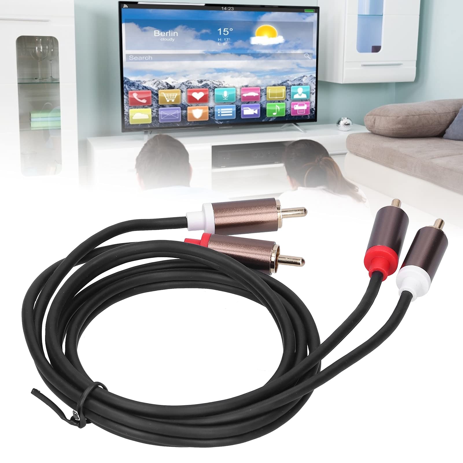 Cuifati Stereo Audio Cable, aluminum alloy shell, anti‑oxidation, low loss consumption, Used to connect TV to power amplifier(1M)