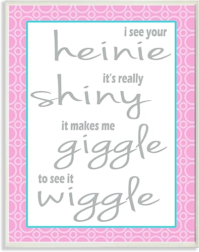 Stupell Home Décor I See Your Shiny Heinie Wiggle Giggle - Placa de pared para baño, 10 x 0.5 x 15, fabricada con orgullo en Estados Unidos