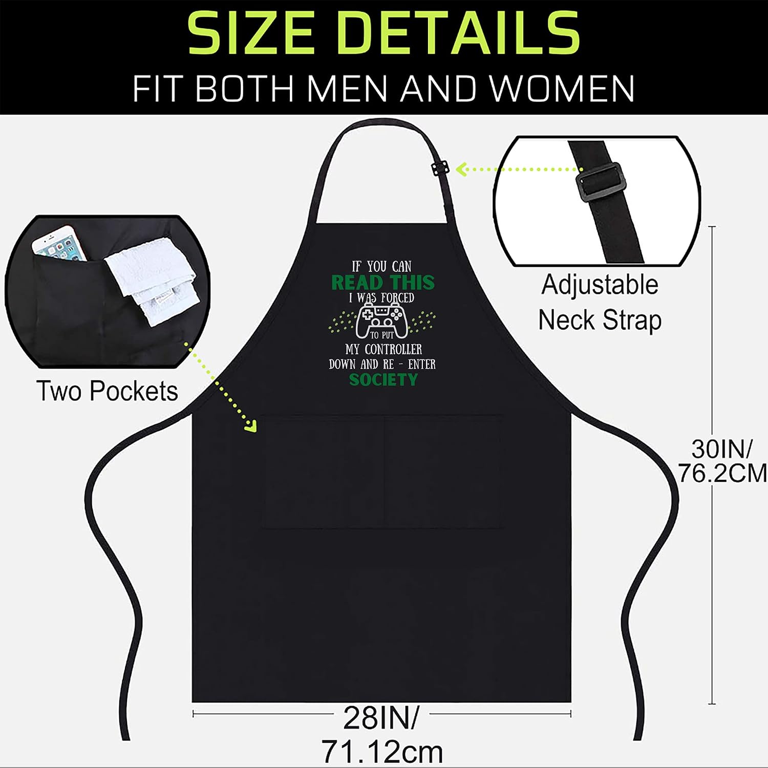gamer Black Cooking Aprons- Gamer for Teen Boys - If You Can Read This Video Game T-Shirt Black Apron