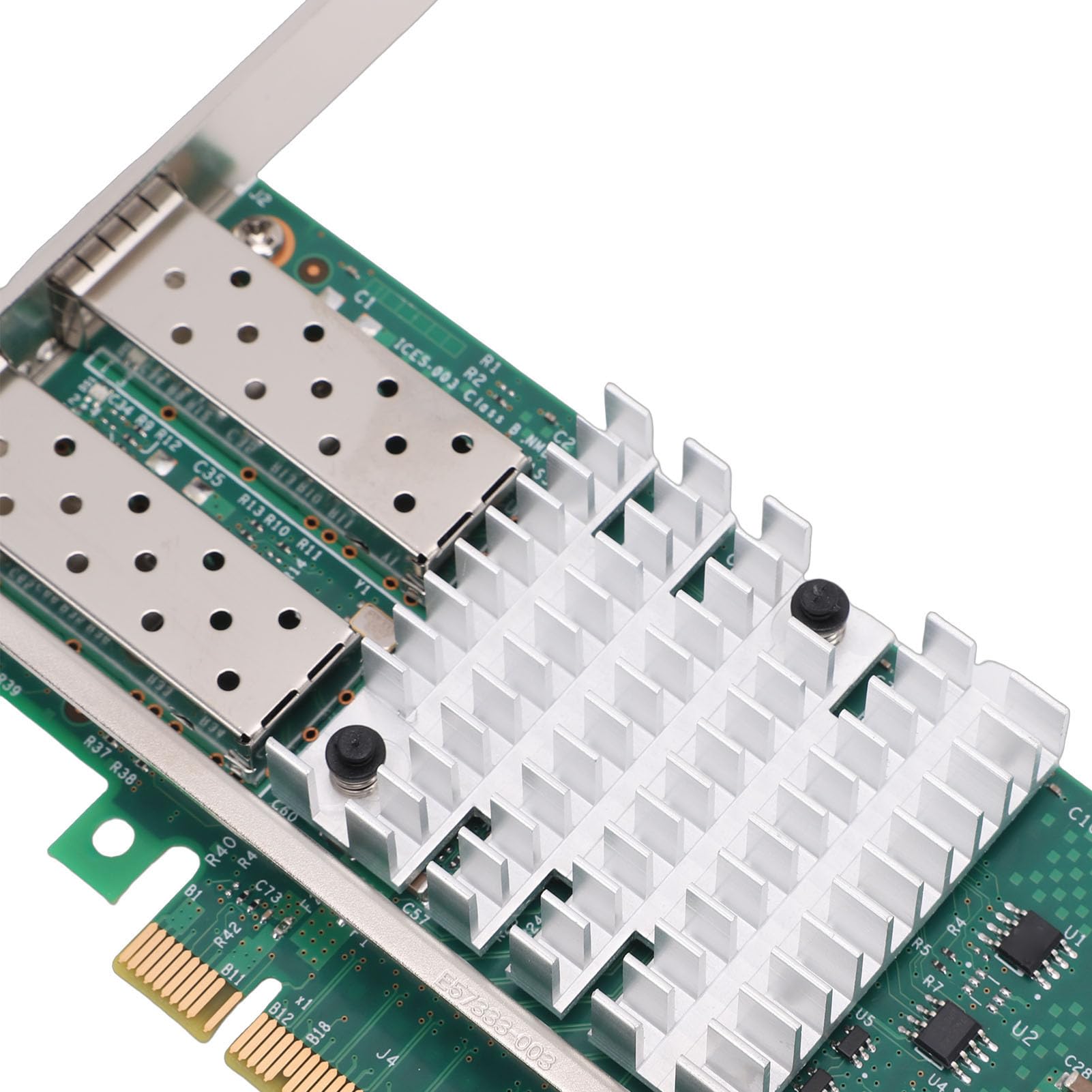 Jectse Scheda di Rete in Fibra Ottica PCIe X8 da 10 GB, Adattatore Ethernet a Doppia Porta SFP+ con Supporto Chip 82599, per Sistemi Server Wins VMware