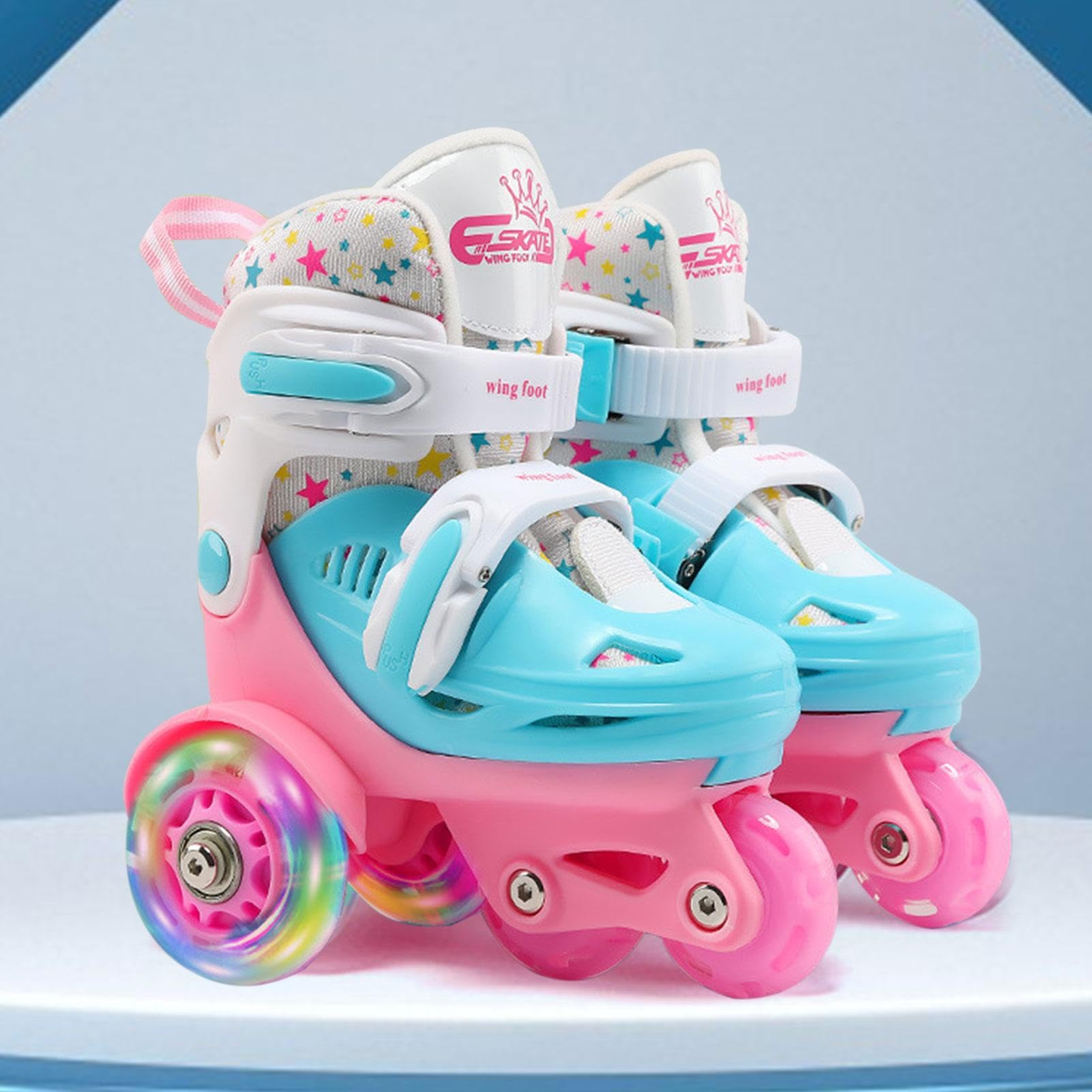 Pattini Quad Per Bambini - Pattini A Rotelle Per Ragazze | Scarpe Per | Pattini A Rotelle Per Ragazzi E Ragazze | Pattini A Rotelle Regolabili Per Esterni | Scarpe Da Pattinaggio A Rotelle In PU Ad