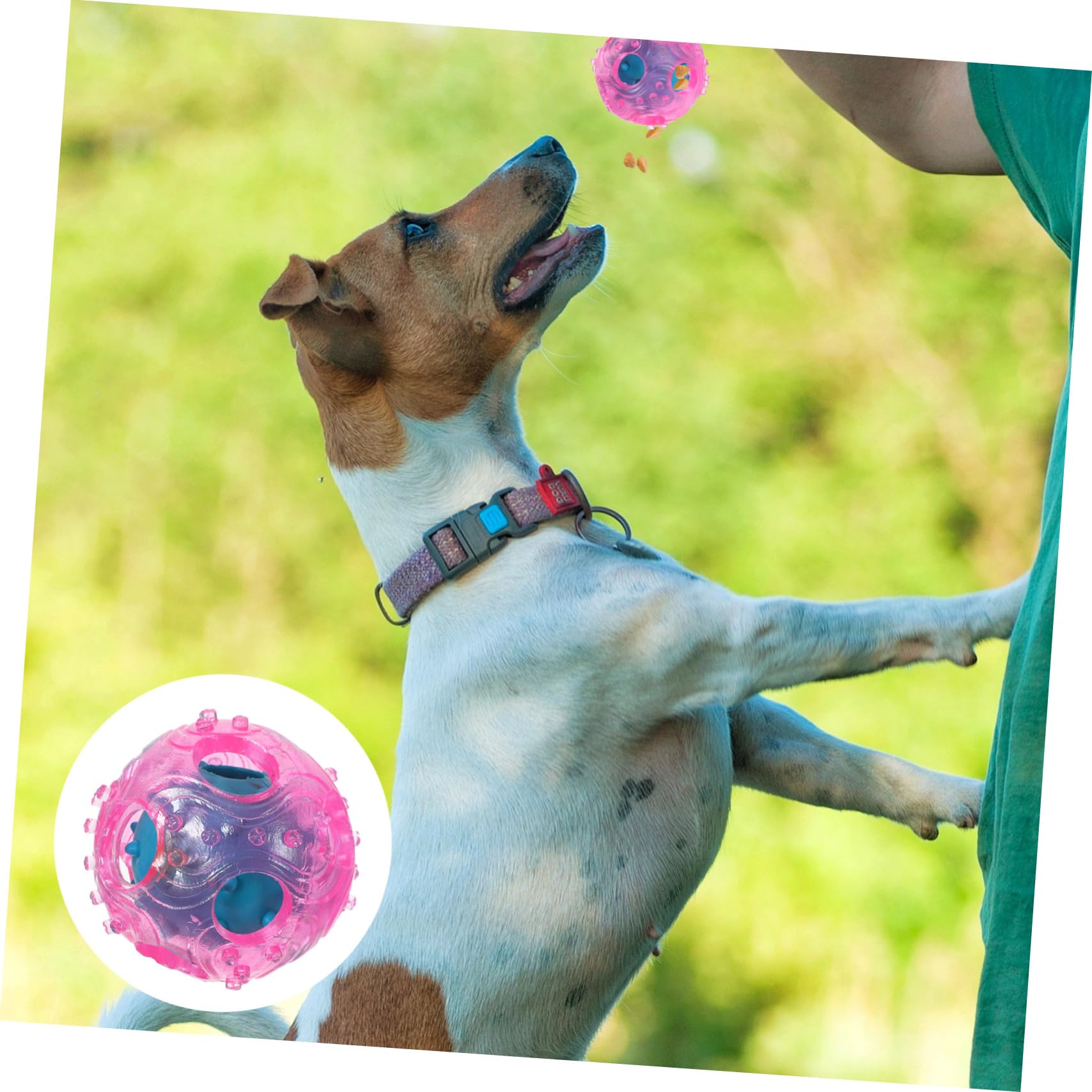 FRCOLOR 3piezas Pelota Interactiva De Dispensa De Comida Para Perros Juguete De Goma Para Entrenamiento y Ejercicio Color Aleatorio