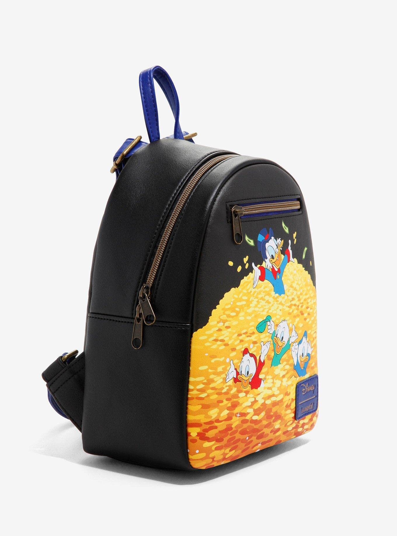 Loungefly Disney DuckTales Money Bin Mini Rucksack, Schwarz, Blau, Mini, Modern Fashion