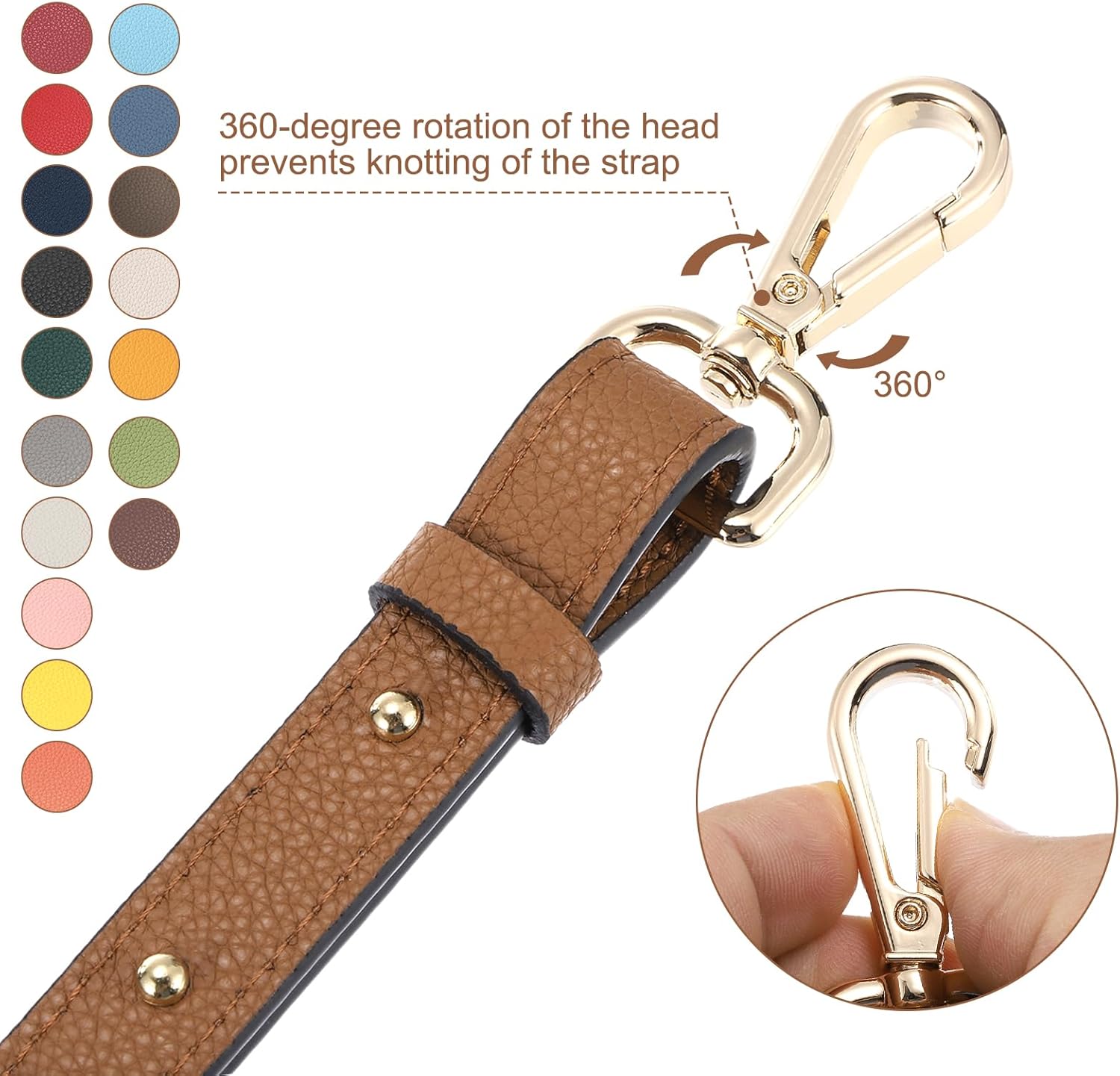 uxcell Leather Purse Strap, Adjustable Crossbody Replacement Straps for Handbags, Shoulder Bag - Image 3