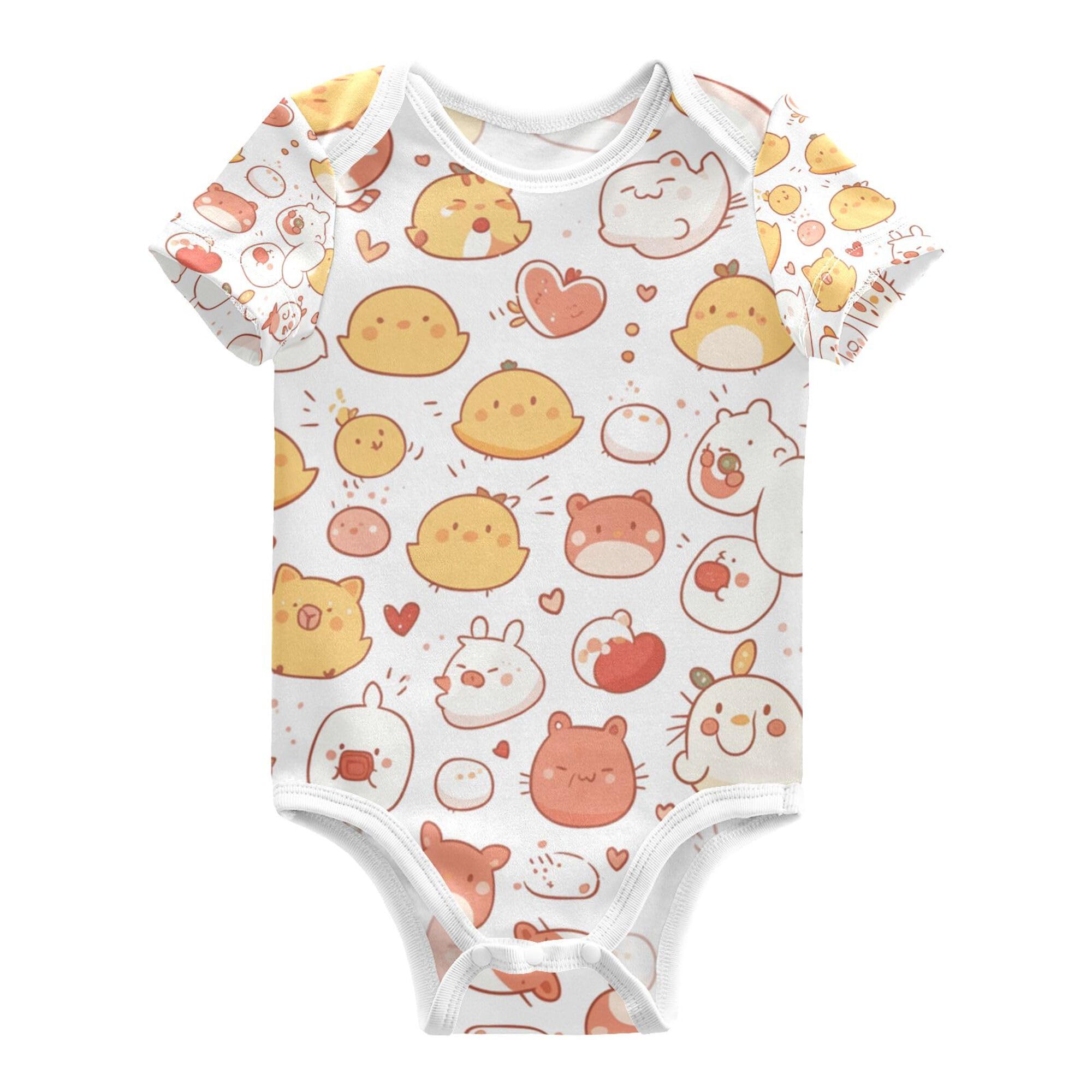 Cartoon Cute Animals Pudding Baby Boys Outfit Button Down Cotton Baby Girl Clothes for Month Boys Presents 24M
