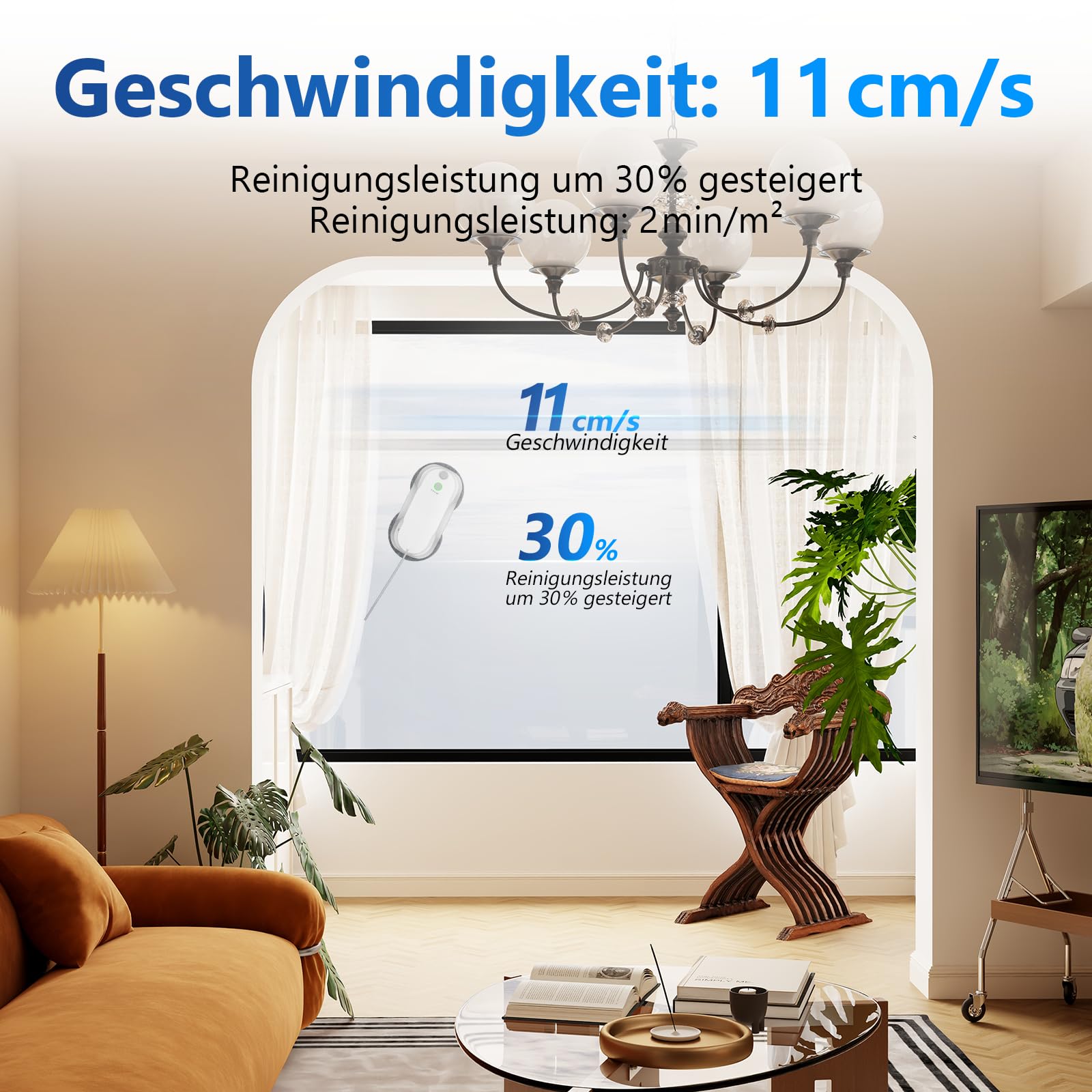 Tosima W5 Fensterputzroboter mit bidirektionalem Ultraschall-Nebelsprühfunktion, 6400Pa adaptiver Saugkraft und intelligenter Kantenerkennung für gründliche Fensterreinigung, 2026 verbesserte Version