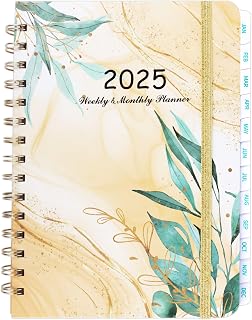 2025 Planner Weekly Monthly Planner Calendar Notebook Planning Agenda Book Monthly Daily Planner Notebook with Tags Flexible Cover Wirebound for Kids Teacher Student Classroom School Office Supplies
