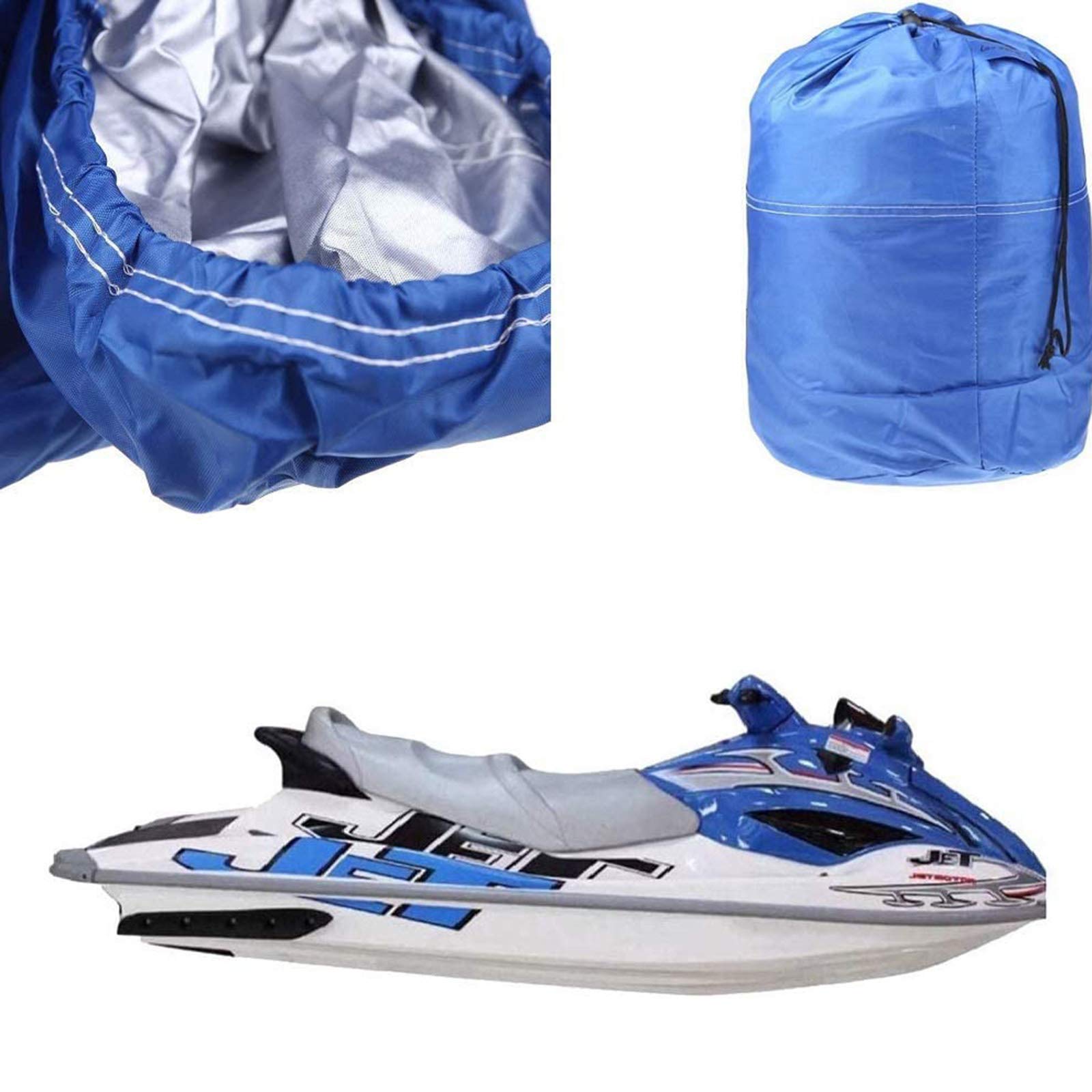 LDIW Housse De Bateau Jet Ski Housse Convient aux Jet Skis 136'' à 145'', 210D Tissu Oxford Imperméable Durable Anti Poussière Résistants Aux UV, Bleu