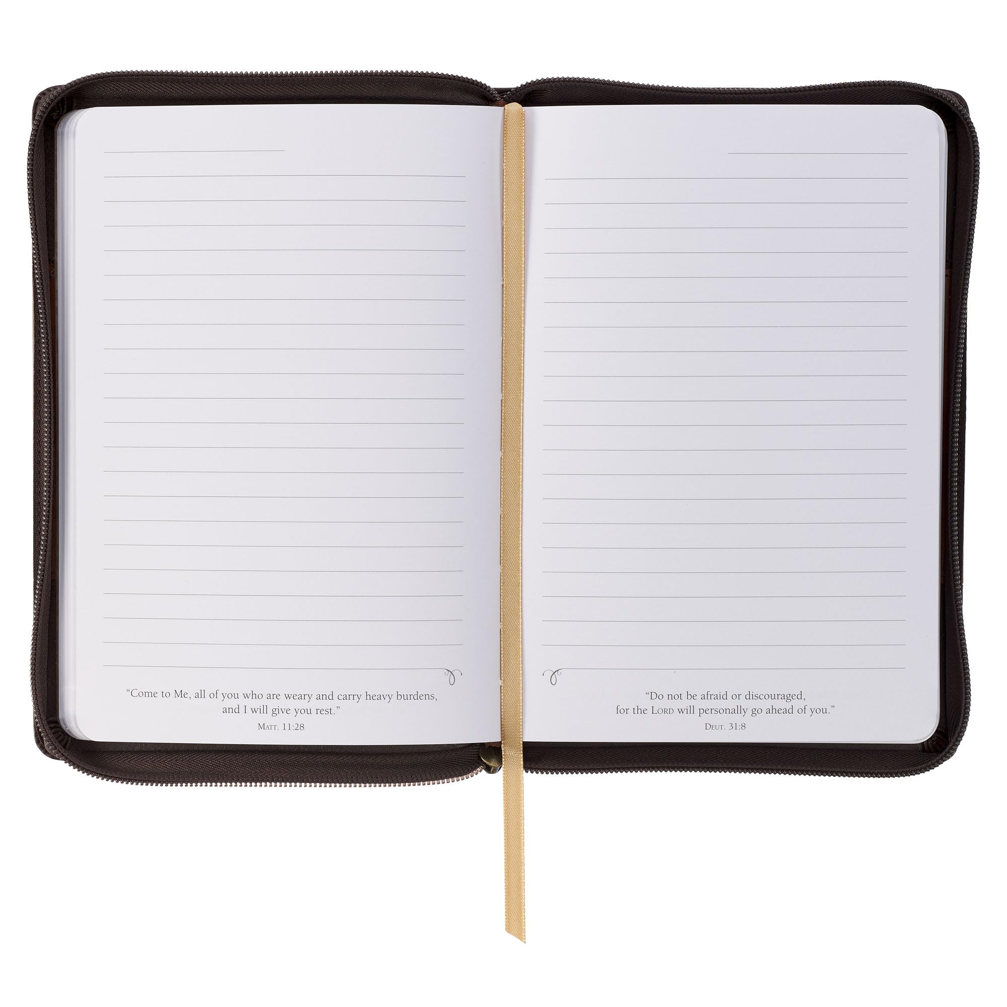 Christian Art Gifts Diario in pelle vegana marrone con cerniera, notebook da uomo ispiratore Scrittura dell'uomo di Dio, copertina flessibile, 336 pagine a righe, segnalibro a nastro, 1 tim. 6:11