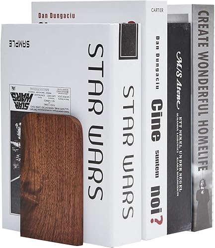 Miniatura 3 de Pandapark - Sujetalibros de madera antideslizante para oficina, 1 par