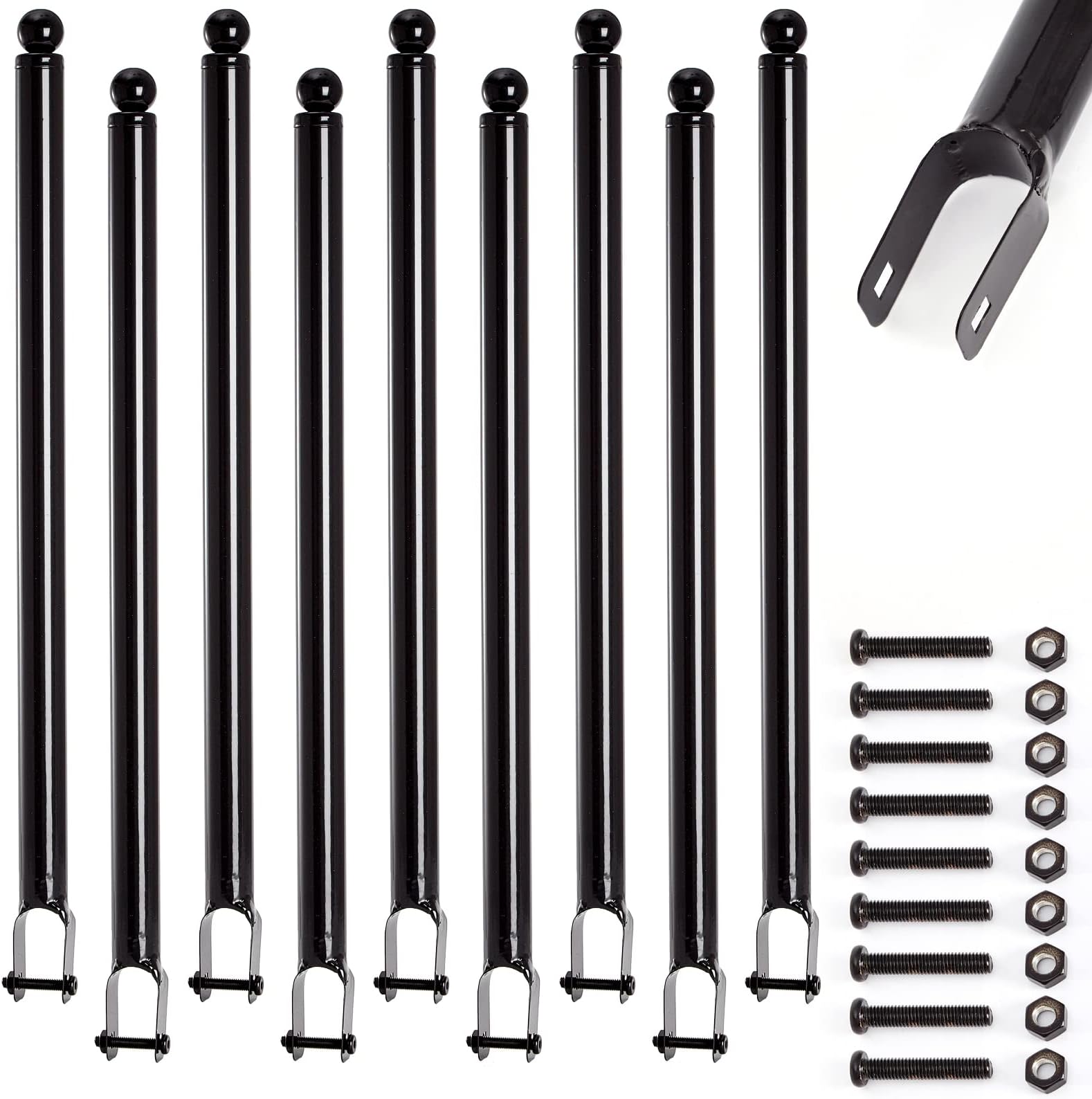 FarmLuLu 9 Pack Chain Link Fence Post Extender, 25" Fence