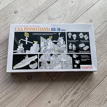 USS Pennsylvania BB-38 1944/DRAGON：未使用品 1/700 Dragon USS Pennsylvania BB-38 1944 Plastic Model Kit