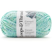 Loops & Threads Carousel Twist Yarn - Yarn for Knitting, Crochet, Weaving, and Arts & Crafts - Tide Pool, Acrylic, 5.3 oz