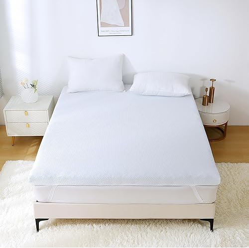 Miniatura 43 de MUXHOMO 2 Inch 7-Zone Queen Mattress Topper, Egg Crate Foam Mattress Topper Queen Size for Back Pain, Lavender Cooling Gel Infused Bed Pad