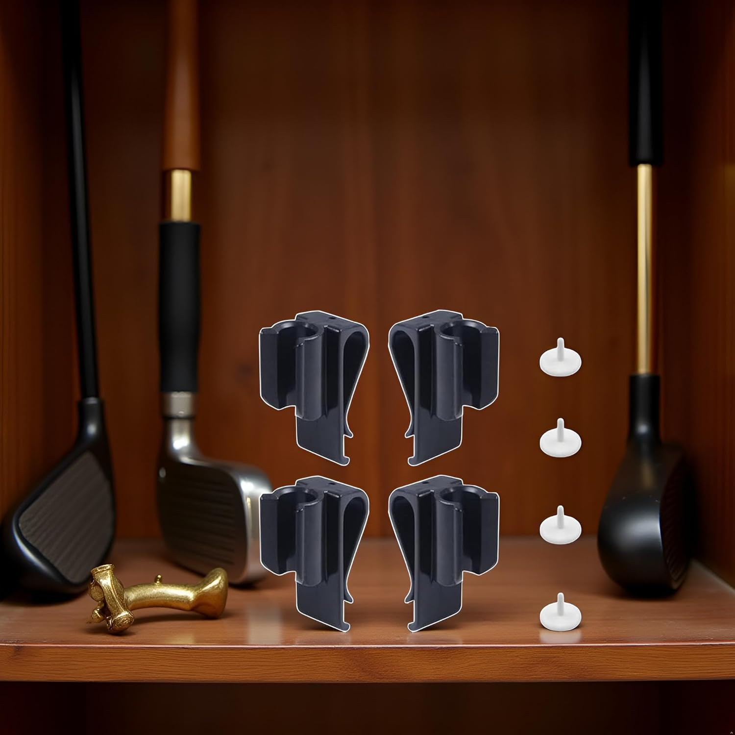 4 Pcs Golf Club Organizers Golf Putter Clip Golf Bag Clip on Putter Clamp Holder Plastic Black Putting Clip,Golf Club Bag Clips On Putter Clamp Holder Organizer Golf Accessories