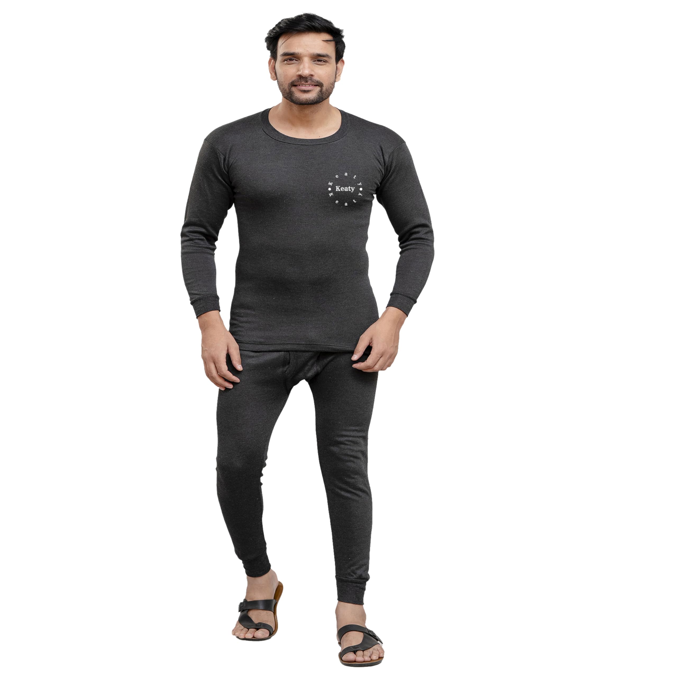 Men's Thermal Wool Fabric Set | Men & Boys Thermal Top Set Casual, Solid Wool Fabric in Color (Pack of 1 Set)-image-36